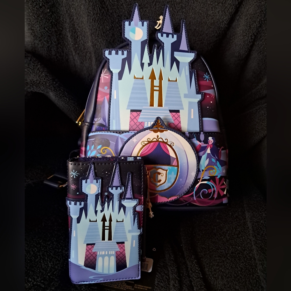 Cinderella Castle Loungefly Mini Backpack and Wallet